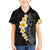 Black Tropical Plumeria With Galaxy Polynesian Art Kid Hawaiian Shirt