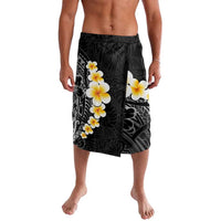 Black Tropical Plumeria With Galaxy Polynesian Art Lavalava LT14 Black - Polynesian Pride