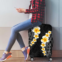 Black Tropical Plumeria With Galaxy Polynesian Art Luggage Cover LT14 - Polynesian Pride