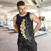Black Tropical Plumeria With Galaxy Polynesian Art Men Tank Top LT14 Black - Polynesian Pride