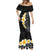 Black Tropical Plumeria With Galaxy Polynesian Art Mermaid Dress