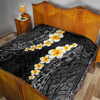 Black Tropical Plumeria With Galaxy Polynesian Art Quilt LT14 - Polynesian Pride