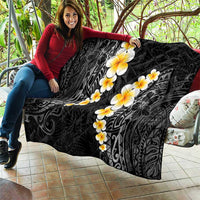 Black Tropical Plumeria With Galaxy Polynesian Art Quilt LT14 - Polynesian Pride