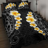 Black Tropical Plumeria With Galaxy Polynesian Art Quilt Bed Set LT14 Black - Polynesian Pride