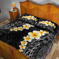 Black Tropical Plumeria With Galaxy Polynesian Art Quilt Bed Set LT14 - Polynesian Pride