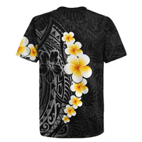 Black Tropical Plumeria With Galaxy Polynesian Art Rugby Jersey LT14 - Polynesian Pride