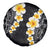 Black Tropical Plumeria With Galaxy Polynesian Art Spare Tire Cover