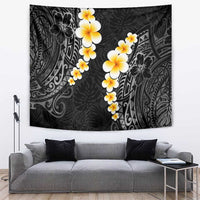 Black Tropical Plumeria With Galaxy Polynesian Art Tapestry LT14 Black - Polynesian Pride