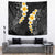 Black Tropical Plumeria With Galaxy Polynesian Art Tapestry