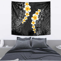 Black Tropical Plumeria With Galaxy Polynesian Art Tapestry LT14 - Polynesian Pride