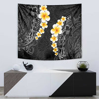 Black Tropical Plumeria With Galaxy Polynesian Art Tapestry LT14 - Polynesian Pride