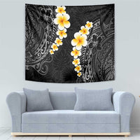Black Tropical Plumeria With Galaxy Polynesian Art Tapestry LT14 - Polynesian Pride