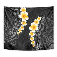 Black Tropical Plumeria With Galaxy Polynesian Art Tapestry LT14 - Polynesian Pride