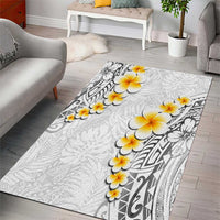 White Tropical Plumeria With Galaxy Polynesian Art Area Rug LT14 - Polynesian Pride