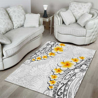 White Tropical Plumeria With Galaxy Polynesian Art Area Rug LT14 - Polynesian Pride