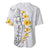 White Tropical Plumeria With Galaxy Polynesian Art Baseball Jersey