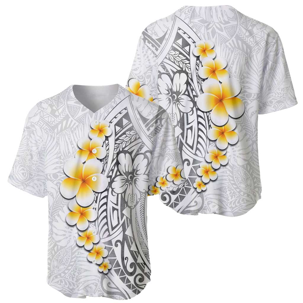 White Tropical Plumeria With Galaxy Polynesian Art Baseball Jersey LT14 - Polynesian Pride