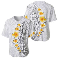 White Tropical Plumeria With Galaxy Polynesian Art Baseball Jersey LT14 - Polynesian Pride