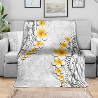White Tropical Plumeria With Galaxy Polynesian Art Blanket LT14 - Polynesian Pride