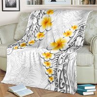 White Tropical Plumeria With Galaxy Polynesian Art Blanket LT14 - Polynesian Pride