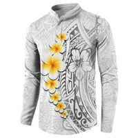White Tropical Plumeria With Galaxy Polynesian Art Button Sweatshirt LT14 - Polynesian Pride