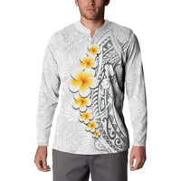 White Tropical Plumeria With Galaxy Polynesian Art Button Sweatshirt LT14 - Polynesian Pride