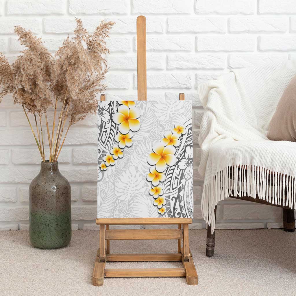 White Tropical Plumeria With Galaxy Polynesian Art Canvas Wall Art LT14 - Polynesian Pride