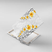 White Tropical Plumeria With Galaxy Polynesian Art Canvas Wall Art LT14 With Frame White - Polynesian Pride