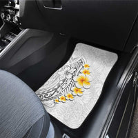 White Tropical Plumeria With Galaxy Polynesian Art Car Mats LT14 - Polynesian Pride
