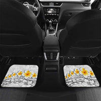 White Tropical Plumeria With Galaxy Polynesian Art Car Mats LT14 Set 2pcs - Back White - Polynesian Pride
