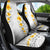 White Tropical Plumeria With Galaxy Polynesian Art Car Seat Cover