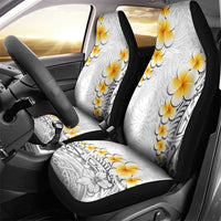 White Tropical Plumeria With Galaxy Polynesian Art Car Seat Cover LT14 - Polynesian Pride