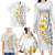 White Tropical Plumeria With Galaxy Polynesian Art Family Matching Long Sleeve Bodycon Dress and Hawaiian Shirt