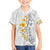 White Tropical Plumeria With Galaxy Polynesian Art Family Matching Off The Shoulder Long Sleeve Dress and Hawaiian Shirt