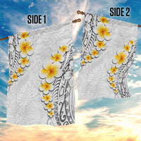 White Tropical Plumeria With Galaxy Polynesian Art Garden Flag LT14 - Polynesian Pride