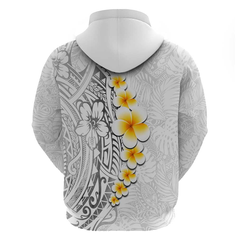 White Tropical Plumeria With Galaxy Polynesian Art Hoodie LT14 - Polynesian Pride