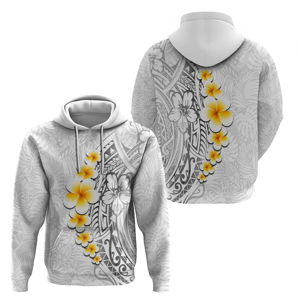 White Tropical Plumeria With Galaxy Polynesian Art Hoodie LT14 - Polynesian Pride
