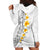 White Tropical Plumeria With Galaxy Polynesian Art Hoodie Dress