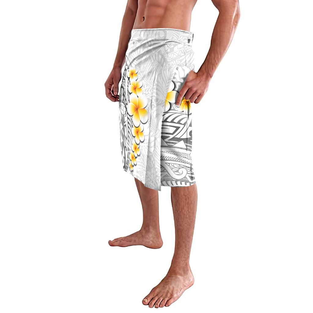 White Tropical Plumeria With Galaxy Polynesian Art Lavalava LT14 - Polynesian Pride