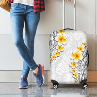 White Tropical Plumeria With Galaxy Polynesian Art Luggage Cover LT14 - Polynesian Pride