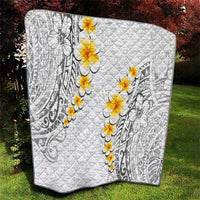 White Tropical Plumeria With Galaxy Polynesian Art Quilt LT14 - Polynesian Pride