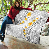 White Tropical Plumeria With Galaxy Polynesian Art Quilt LT14 - Polynesian Pride