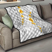 White Tropical Plumeria With Galaxy Polynesian Art Quilt LT14 - Polynesian Pride