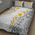 White Tropical Plumeria With Galaxy Polynesian Art Quilt Bed Set