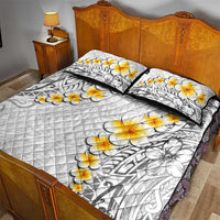 White Tropical Plumeria With Galaxy Polynesian Art Quilt Bed Set LT14 - Polynesian Pride