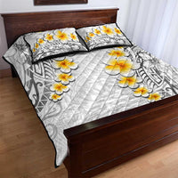 White Tropical Plumeria With Galaxy Polynesian Art Quilt Bed Set LT14 - Polynesian Pride