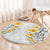 White Tropical Plumeria With Galaxy Polynesian Art Round Carpet