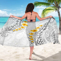 White Tropical Plumeria With Galaxy Polynesian Art Sarong LT14 - Polynesian Pride