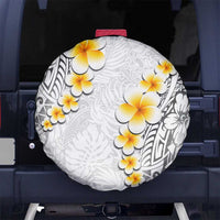 White Tropical Plumeria With Galaxy Polynesian Art Spare Tire Cover LT14 - Polynesian Pride