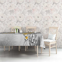 White Tropical Plumeria With Galaxy Polynesian Art Tablecloth LT14 - Polynesian Pride